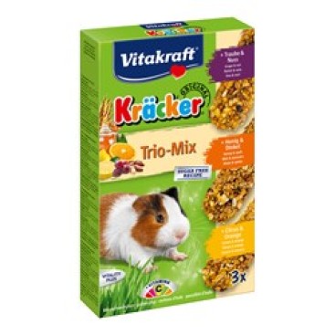VITAKRAFT KRACKER TRIO για Ινδικά Χοιρίδια με Σταφύλια, Μέλι & Εσπεριδοειδή 3sticks