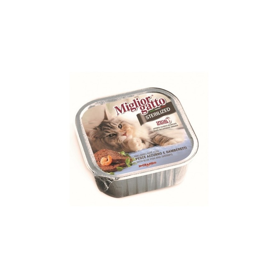 MIGLIOR STERILISED ΠΑΤΕ ΨΑΡΙ & ΓΑΡΙΔΕΣ 100GR MIGLIOR GATTO