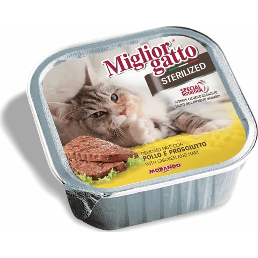 MIGLIOR STERILISED ΠΑΤΕ ΚΟΤΟΠΟΥΛΟ & ΠΡΟΣΟΥΤΟ 100GR MIGLIOR GATTO