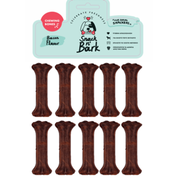 Snack n' Bark Bone pressed with flavor bacon 8cm 20gr 10τμχ