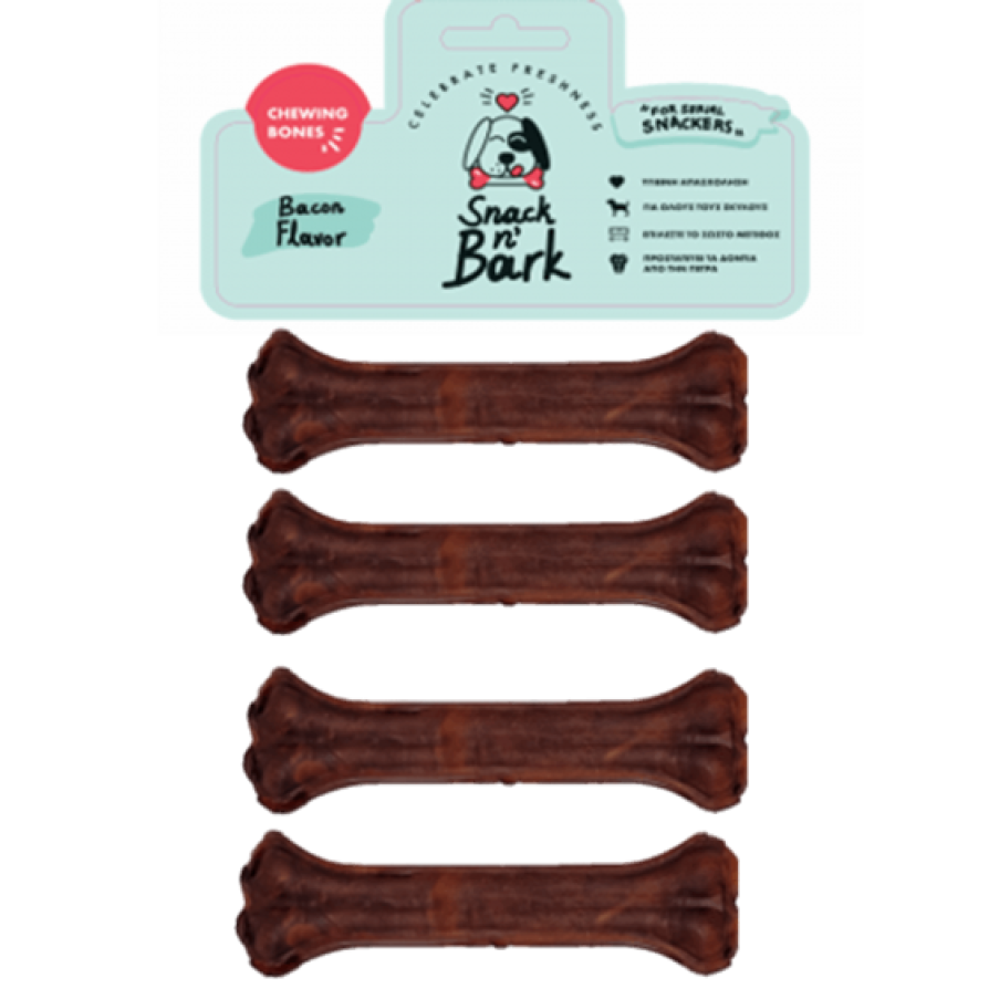 Snack n' Bark Bone pressed with flavor bacon 10cm 45gr 4 τμχ