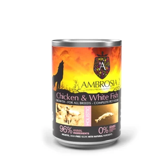 AMBROSIA GRAIN FREE PUPPY CHICKEN & WHITE FISH 400gr *προς Κ*