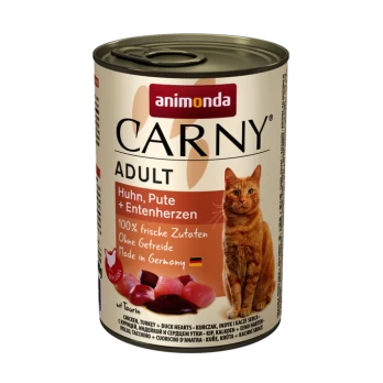 ANIMONDA CARNY ADULT CAT Γαλοπούλα, Κοτόπουλο & Καρδιές Πάπιας 400GR