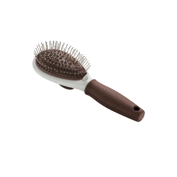 HUNTER GROOMING BRUSH SPA SELF CLEANING BROWN/GREY LARGE
