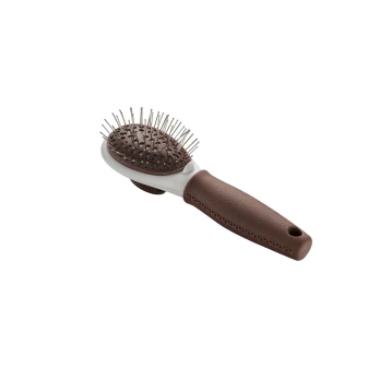 HUNTER GROOMING BRUSH SPA SELF CLEANING BROWN/GREY SMALL