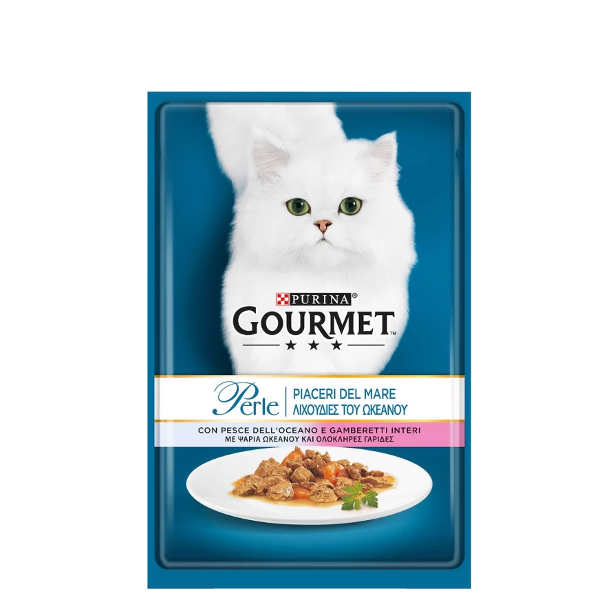 GOURMET PERLE ΦΙΛΕΤΑΚΑΙ ΜΕ ΨΑΡΙΑ ΩΚΕΑΝΟΥ & ΓΑΡΙΔΑ 85GR GOURMET PERLE