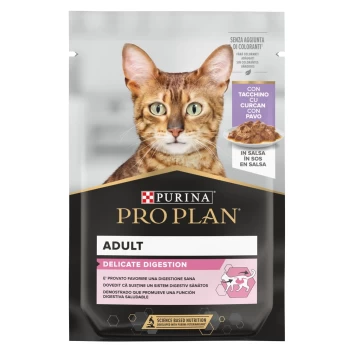 PRO PLAN CAT ADULT DELICATE DIGESTION σε Σάλτσα με Γαλοπούλα 85gr