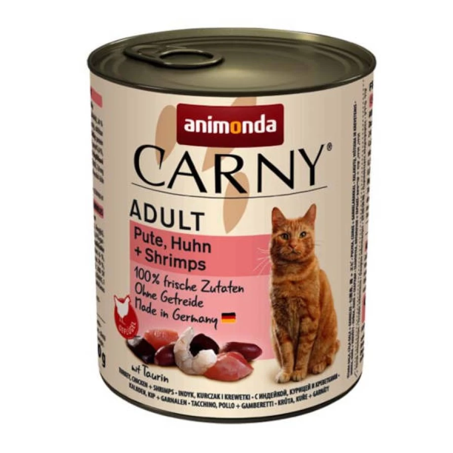 ANIMONDA CARNY ADULT CAT με ΓΑΛΟΠΟΥΛΑ, ΚΟΤΟΠΟΥΛΟ & ΓΑΡΙΔΕΣ 800GR ANIMODA
