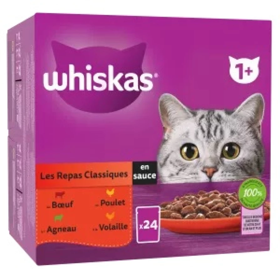 WHISKAS M/P CORE ΚΛ. ΓΕΥΜΑ ΜΟΣΧ/ΚΟ/ΠΟΥ/ΑΡΝΙ ΣΑΛΤΣΑ 24Χ85GR WHISKAS