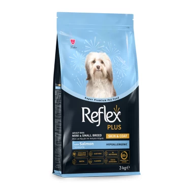 REFLEX PLUS MINI SMALL BREED ADULT DOG FOOD SKIN & COAT SALMON 3kg